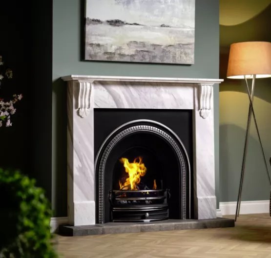 Marble and timber mantels